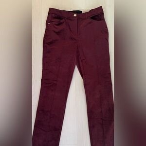 Chico's Burgundy Corduroy Pants 2 R NWT